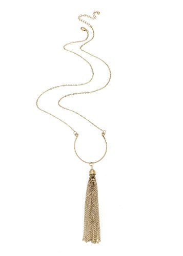 POMINA Metal Chain Tassel Long Necklaces