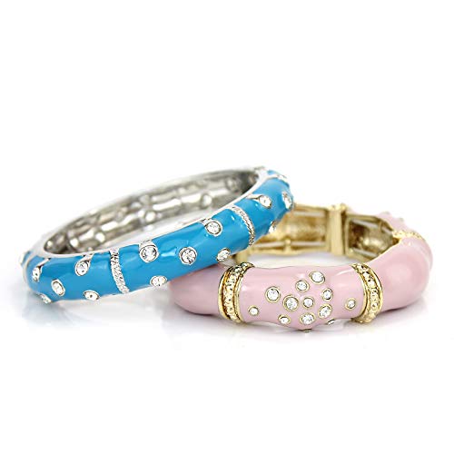 POMINA Colorful Fashion Bangle Cuff Stretch Bracelet Enamel Bangle Bracelet for Women Teen Girls