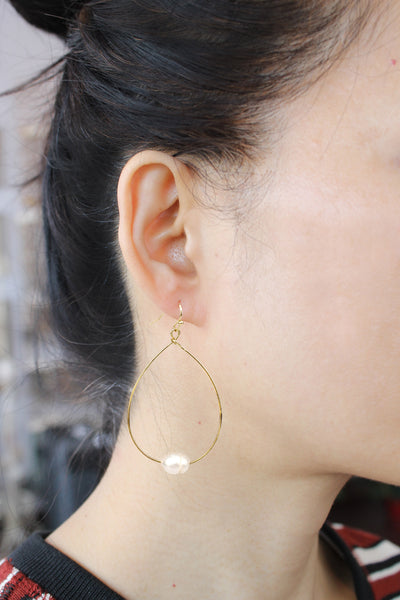 Pomina Lightweight Pearl Teardrop Earrings, Pearl Dangle Earrings for Women