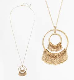 Pomina Frindge Chain Tassel Pendant Long Necklace Sweater Gold Chain Long Necklace for Women