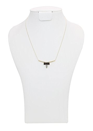 Pomina Cubic Zirconia Crystal Bar Pendant Necklace Gold Chain Fashion Statement Short Necklace for Women