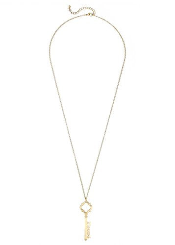 POMINA Quatrefoil Lucky Key Pendant Long Necklaces