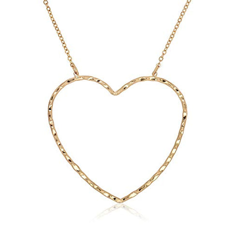 POMINA Crystal Heart Star Pendant Fashion Necklace Chic Big Heart Gold Necklace for Women Girls Teens