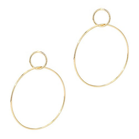 Pomina Multiple Twist Circle Chain Post Dangle Hoop Earrings for Women Teen Girls