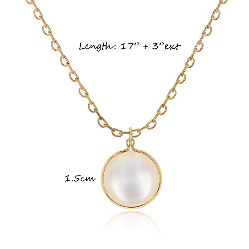 POMINA Moon Circle Disk Pendant Necklace Gold Chain Short Necklace for Women Girls