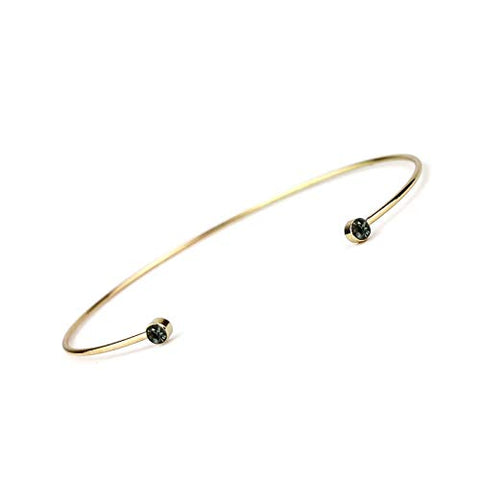POMINA Delicate Bangle Cuff Bracelet with Colorful Crystals for Women