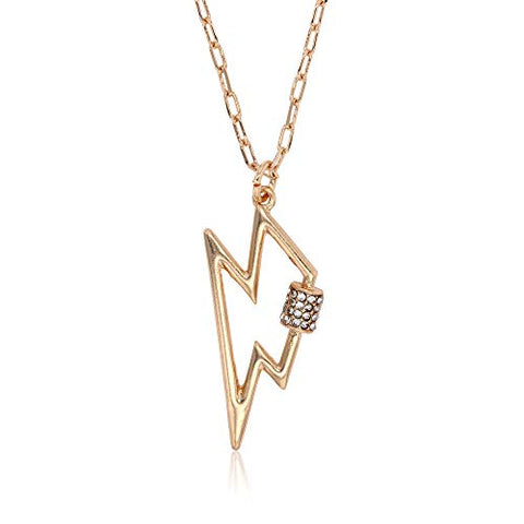 Pomina Dainty Gold Pave CZ Pendant Necklace Carabiner Lock Necklace Butterfly Heart Cross Oval Quatrefoil Lightning Pendant Necklace for Women