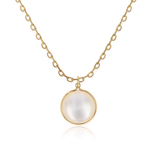 POMINA Moon Circle Disk Pendant Necklace Gold Chain Short Necklace for Women Girls