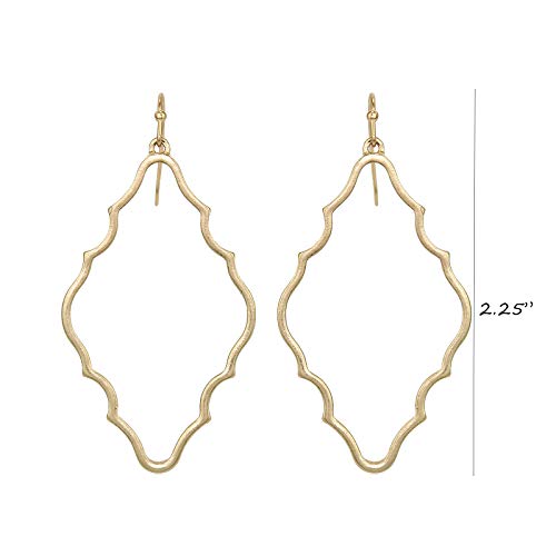 Pomina Lightweight Simple Basic Geometric Gold Dangle Drop Earrings for Women Teen Girls