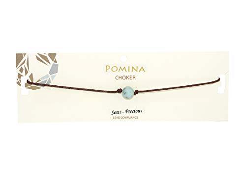 POMINA Semi Precious Stone Cord Cute Choker Necklaces for Women Teen Girls, 12 inches