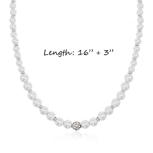POMINA Fashion White Pearl Choker Necklace Faux Pearl Short Necklace for Women Teen Girls