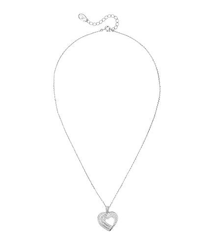 POMINA CZ Pave Love Heart Pendant Necklaces