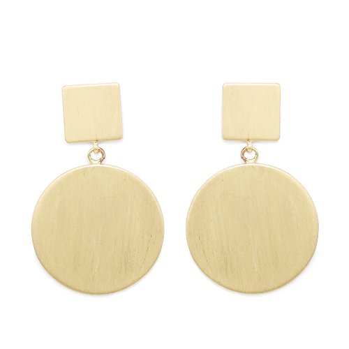Pomina Satin Finished Geometric Shape Post Drop Earrings for Women
