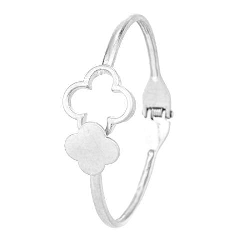 POMINA Heart Star Clover Hinged Tension Bangle Bracelet Plus Size Gold Cuff Stackable Bracelet for Women