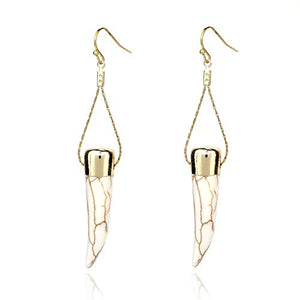 Pomina Fashion Stone Dangle Earrings Boho Gold Earrings for Women