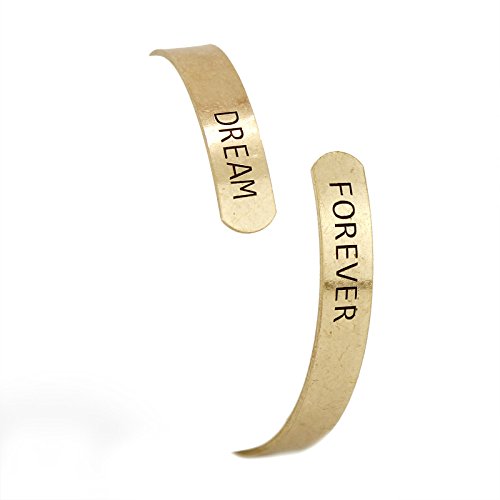 POMINA Inspirational Message Engraved Cuff Bangle Bracelet Mantra Cuff Bangle Friend Encouragement Gift