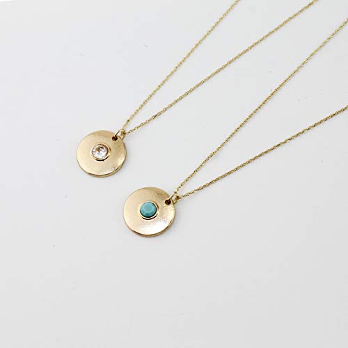 POMINA Minimalist Gold Circle Pendant Short Necklace Dainty Disk Filigree Choker Necklace for Women Teens Girls