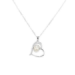 Always Love CZ Pearl Pendant Necklace