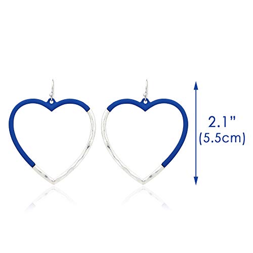 Pomina Lightweight Geometric Gold Star Hoop Earrings, Two-tone Star Heart Open Hoop Earrings for Women Teens Girls