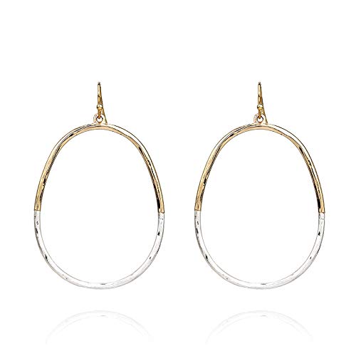 Pomina Two Tone Textured Pear Drop Earrings