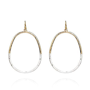 Pomina Two Tone Textured Pear Drop Earrings