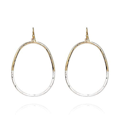 Pomina Two Tone Textured Pear Drop Earrings