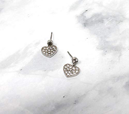 CZ Love Heart Post Earrings