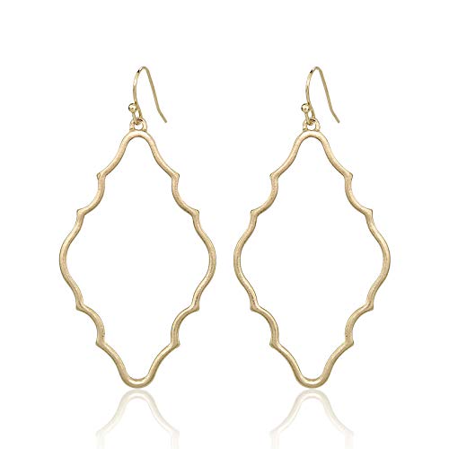 Pomina Lightweight Simple Basic Geometric Gold Dangle Drop Earrings for Women Teen Girls