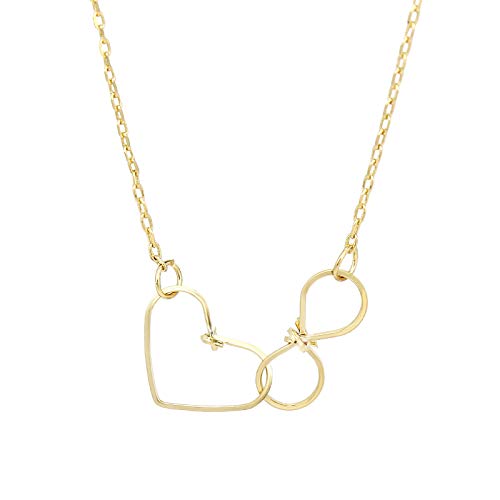 POMINA Delicate Wire Paper Clip 'Love Forever' Heart and Infinity Short Necklace for Women