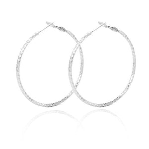 Pomina Square Textured Lever Post Large Hoop Earrings