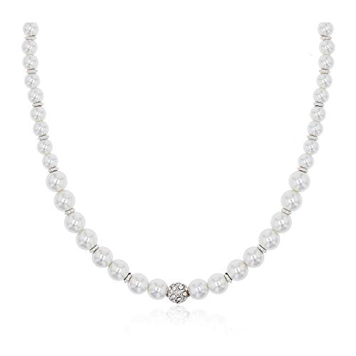 POMINA Fashion White Pearl Choker Necklace Faux Pearl Short Necklace for Women Teen Girls