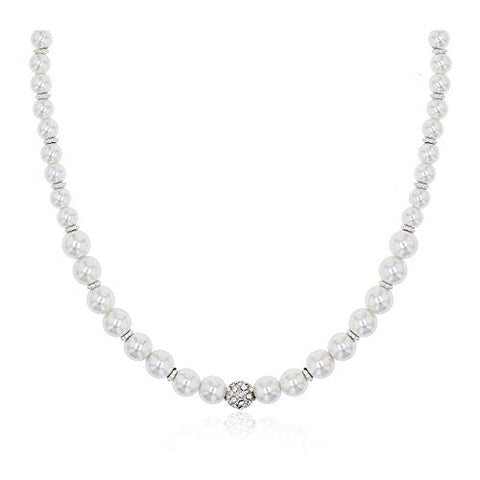 POMINA Fashion White Pearl Choker Necklace Faux Pearl Short Necklace for Women Teen Girls