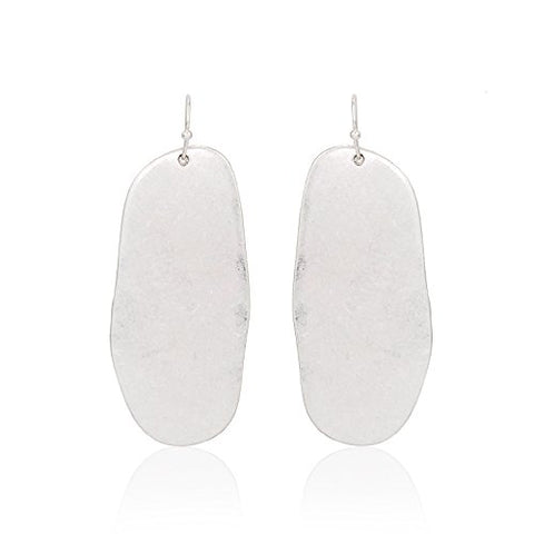 Pomina Worn Silver Plated Irregular Drop Earrings