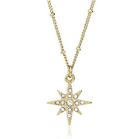 Pomina Cubic Zirconia Star Necklace CZ Starburst Star Pendant Gold Necklace and Earring Set for Women