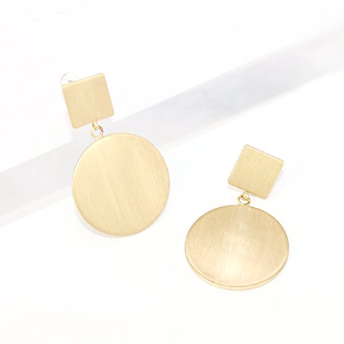 Pomina Satin Finished Geometric Shape Post Drop Earrings for Women