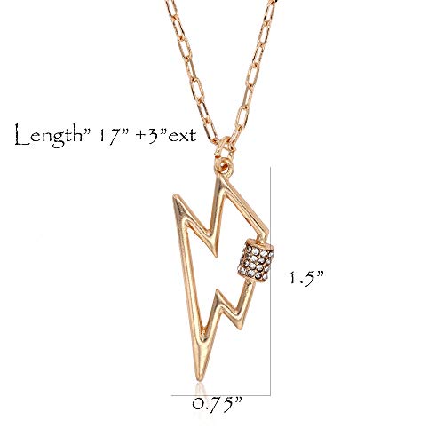 Pomina Dainty Gold Pave CZ Pendant Necklace Carabiner Lock Necklace Butterfly Heart Cross Oval Quatrefoil Lightning Pendant Necklace for Women