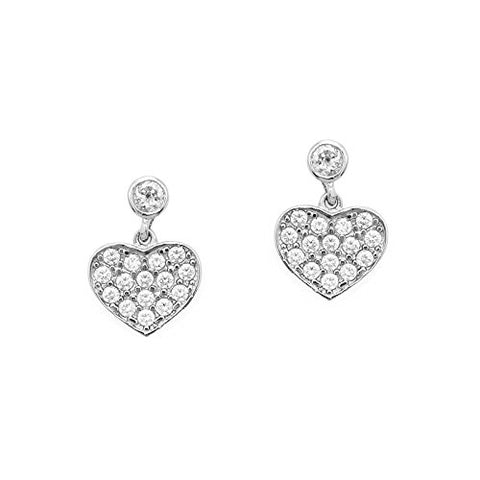 CZ Love Heart Post Earrings