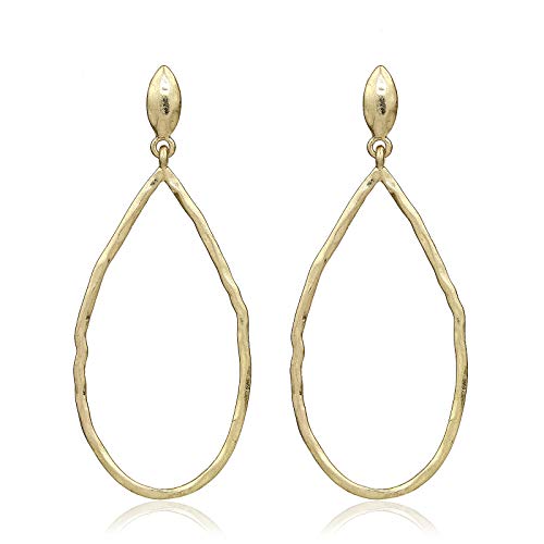 Pomina Lightweight Textured Open Teardrop Dangle Earrings for Women