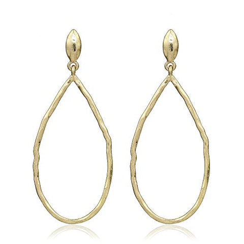 Pomina Lightweight Textured Open Teardrop Dangle Earrings for Women