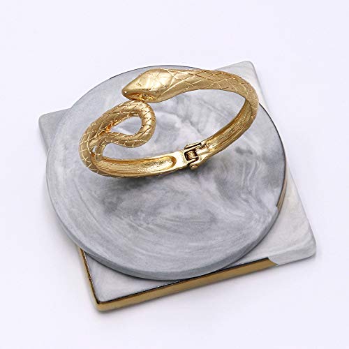 POMINA Gold Fashion Bangle Cuff Animal Snake Spring Hinged Bangle Bracelet for Women