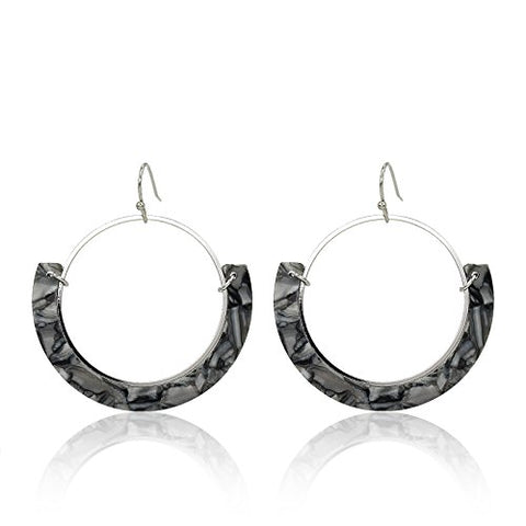 Pomina Resin Semi Circle Drop Earrings. Tortoise Acrylic Summer Earrings for Women