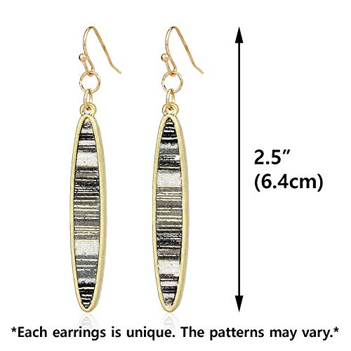 Pomina Fashion Leather Earrings Linear Bar Drop Earrings Colorful Summer Dangle Earrings for Women