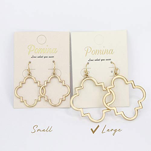 POMINA Quatrefoil Drop Earrings Cover Dangle Drop Earrings for Women Teen Girls