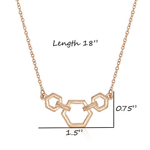 Pomina Dainty Gold Beehive Honeycomb Necklace Geometric Hexagon Cut Out Necklace for Women Teen Girls