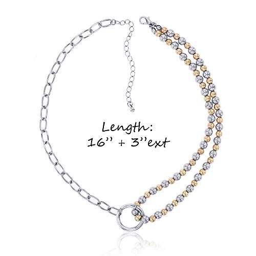 Pomina Bead Ball Multi Strand Fashion Statement Chain Necklace for Women Men Teens Girls
