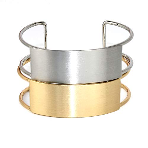 Pomina Worn Gold Fashion Bar Open Wide Cuff Bangle Bracelet for Women