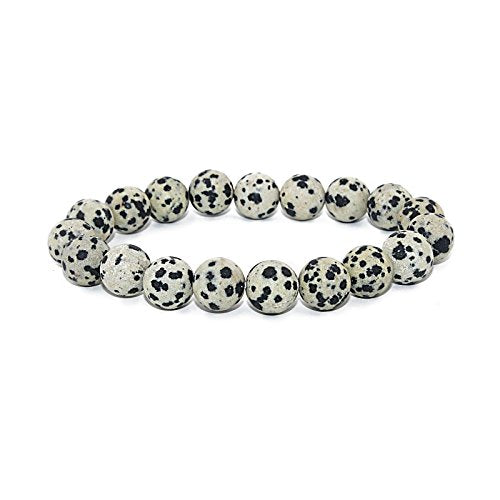 POMINA Natural Earth Healing Semi Precious Round Gemstone Stretch Bracelet Set for Women Men