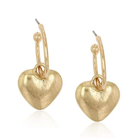 Pomina Star Heart Lock Quatrefoil Snake Charm Dangle Mini Gold Hoop Earrings for Women Girls Teens