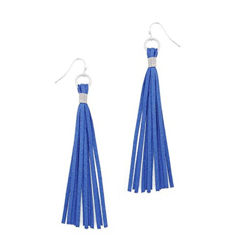 Pomina Lightweight Colorful Suede Tassel Dangle Drop Earrings for Women Teen