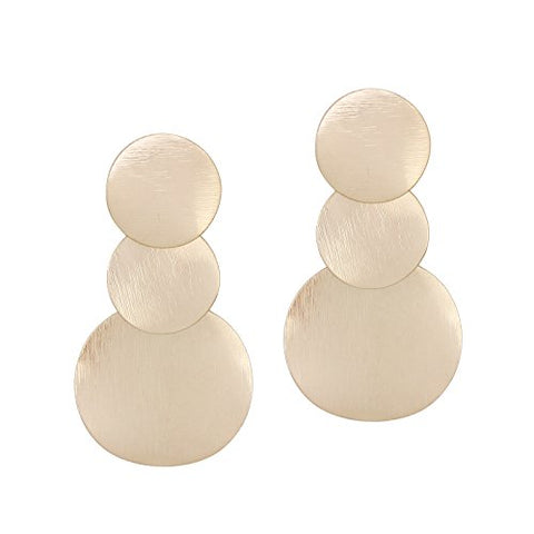 Pomina Textured Triple Disc Post Drop Earrings